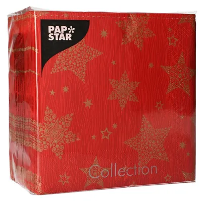 Obrázek produktu pro Papstar 88169, Červená, Hedvábný papír, Vzorovaný, 51 g/m², 330 mm, 330 mm