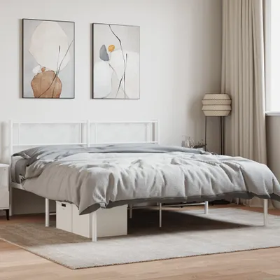 Immagine prodotto di Maison Exclusive - Letto con testiera in metallo bianco 135x190 cm