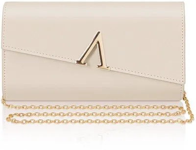 Produktbild von Elegante Damen-Clutch, cremefarben, Leder, 23x13x5cm
