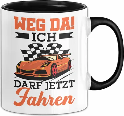 Produktbild von Führerschein Bestanden Tasse Geschenk Bestandende Führerscheinprüfung Geschenkidee Weg Da Ich Darf Jetzt Fahren Kaffee-Becher (Schwarz)
