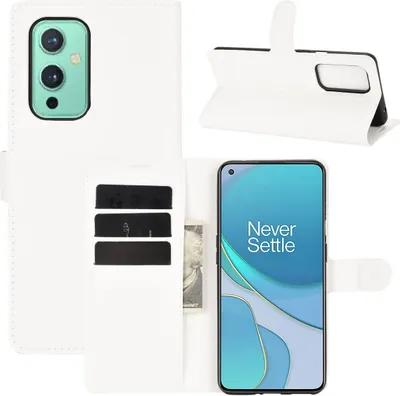 Produktbild von Schutzhülle für OnePlus 9 Case Handy Hülle Cover Case Schutztasche Wallet Klapptasche, Farbe:Weiß