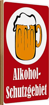 Produktbild von Holzschild Spruch 20x30cm Schutzgebiet Bier Geburtstag