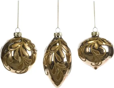 Produktbild von Goodwill Weihnachtskugel Glas Gold D 8 cm Vorteilsset Pro 3 Stück