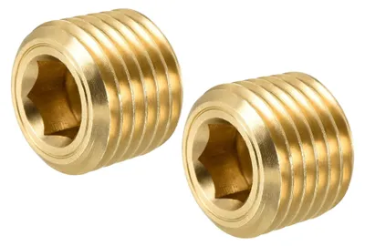 Messing Rohrstopfen 1/4" NPT Außengewinde, 2 Stück