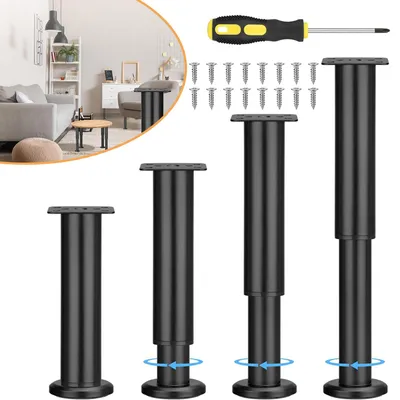 Produktbild von 4 Stück Möbelfüße Verstellbar, Möbelfüße Höhenverstellbar 18-30cm, für Schrank, TV-Schrank, Bett, Sofa, Nachttisch und Badezimmerschrank