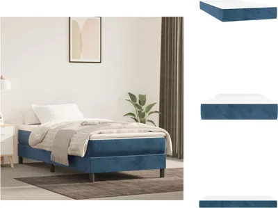Obrázok produktu pre vidaXL Taštičkový pružinový matrac tmavomodrý 80x200x20 cm zamat - Matrace