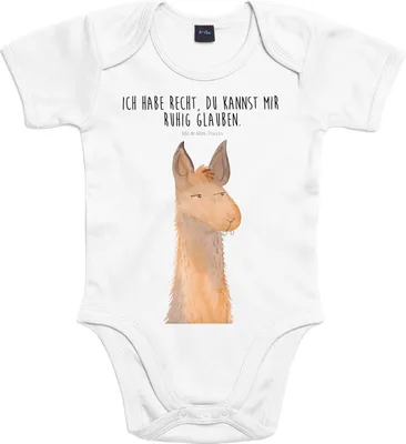 Produktbild von Mr. & Mrs. Panda babykleidung body Lamakopf Genervt 3. - 6. Monat - Heather Grey - Geschenk, Einteiler, Chefin, Lama, Azubi, Babybody, overall baby, Freundin, Lamas