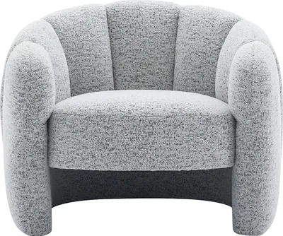 Produktbild von Schalensessel mit grauem Chenille-Bezug - DELIPO
