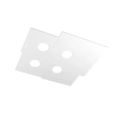 Zdjęcie produktu dla Lampa sufitowa kwadratowa Toplight 4-punktowa Plate z gniazdem GX53, biała struktura, nowoczesny design 50x46x3cm