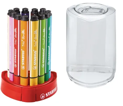 Produktbild von STABILO Gefederter Dreikant-Filzstift -  Trio Scribbi - 12er Tischset - 12 verschiedene…