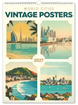 Immagine prodotto di NOTIQUE Calendario da parete, poster vintage – città del mondo, 2027, 33 x 46 cm