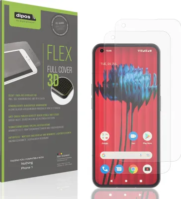 Produktbild von 2x Full Cover Schutzfolie matt für Nothing Phone 1 Panzerfolie Anti-Shock