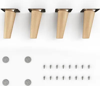 Produktbild von 4x sossai Holzfüße rund - schräge Ausführung 10cm Buche Öl-Finish