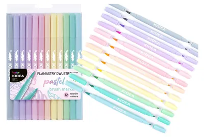 Immagine prodotto di Pennarelli pastello bifacciali 12 colori Kidea