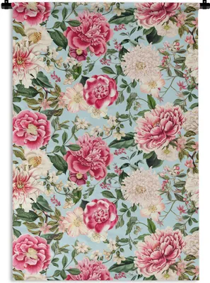 Produktbild von MuchoWow® Wandteppich Wandbehang Blumen - Farben - Muster 120x180 cm Tapisserie Dekoration Wandtuch - Schlafzimmer - Dekorationen für das Haus