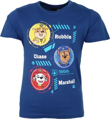 Produktbild von Paw Patrol Chase Rubble Marshall Kinder Jungen T-Shirt – Dunkelblau / 98