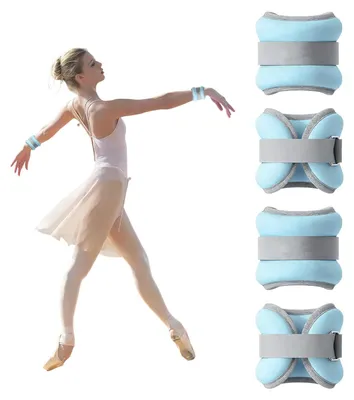 Obrázok produktu pre Závažové manžety, 4 kusy, 0,3 kg, ideálne na nohy a ruky, vhodné na pilates a fitness
