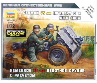 Productafbeelding van Wargames (Tweede Wereldoorlog) Figuren 6156 – Duits 75-mm infanteriegeschut (1:72)