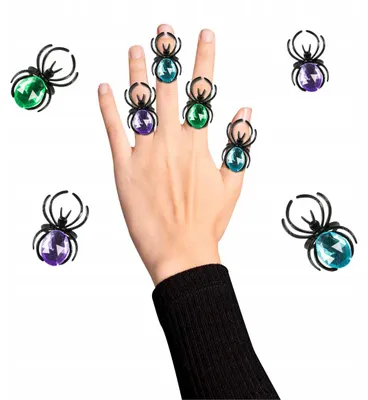 Obrázek produktu pro Bez značky HA2815 Prsteny pavouci Halloweenské doplňky