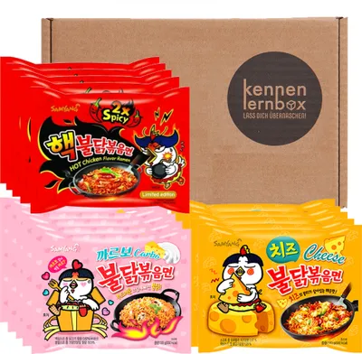 Produktbild von Samyang BULDAK Ramen Combo | Kennenlernbox | 5er Pack Hot Chicken Carbonara & 5er Pack Käse & 5er Pack 2x Spicy