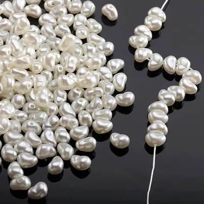 Zdjęcie produktu dla Koraliki perły białe błyszczące 10 mm do biżuterii rzemiosła 750 szt