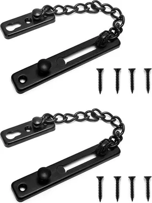 Image de Chaîne de sécurité pour porte - antivol - 2 parties - acier inoxydable