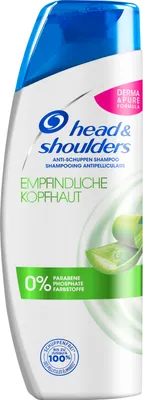 Produktbild von Head & Shoulders Empfindliche Kopfhaut 300 ml, 300 ml, Shampoo, Nicht-professionell, Frauen, Empfindliches Haar, Alle Farben