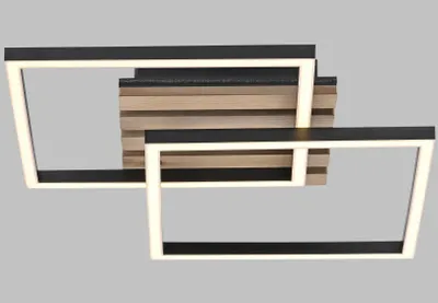 Immagine prodotto di JUST LIGHT Plafona a LED 14053-79, 15 W, 3000 K, 2200 lm, bianco caldo, IP20, legno/nero