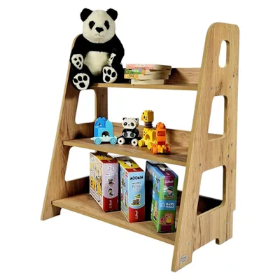Produktbild von Kids Helper Kinderregal Eiche Spielzeugregal Ablage Ordnung Montessori Kindermöbel MDF