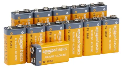 Immagine prodotto di A. Batterie alcaline, 9 V, 9 V/6LR61, conservabili per 5 anni, adatte per rilevatori di fumo/monossido di carbonio