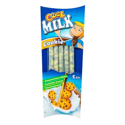 Obrázok produktu pre Slamka na pitie Cool Milk s granulami a príchuťou cookies 5 kusov 30g
