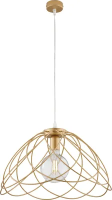 Zdjęcie produktu dla Żyrandol Pagoda z lakierowanego na złoto żelaza z dekoracją w kolorze starego złota z regulowanym kablem elektrycznym, 1 lampa 132 Ø45 BL298-S1-ORO