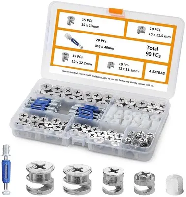 Produktbild von Möbelverbindungen mit Cam-Lock-System, 3-in-1, exzentrische Rollen, 90 Stück