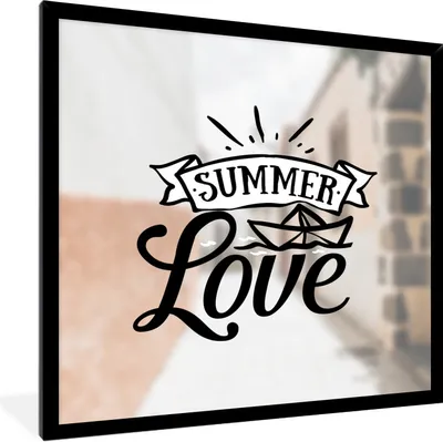 Produktbild von MuchoWow® Gerahmtes Poster Sommer - Zitat - Schwarz 40x40 cm - Poster mit Schwarzem Bilderrahmen Wandposter Rahmen Foto Bilder - Mit Rahmen - Wanddekoration Schlafzimmer