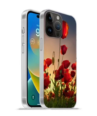 Produktbild von MuchoWow® Handyhülle Schutzhülle Hülle für Apple iPhone 14 Pro Max Bunter Himmel über einem Mohnblumenfeld in Dänemark Silikon Softcase Handy Hülle - Hardcover