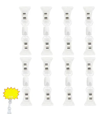 Produktbild von Set mit 8 transparenten Kunststoff-Preisetikettenclips