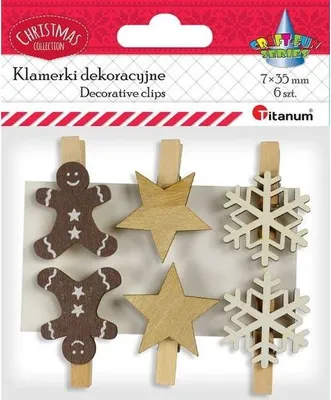 Produktbild von Dekorative Wäscheklammern 6 Stück Titanum Weihnachten