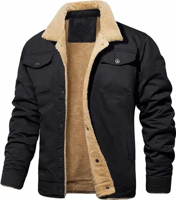 Produktbild von Welikera Fleecejacke Herbst- und Winter Herren Fleecejacke, Arbeitsstilmodisch, lässig, Schwarz, XL
