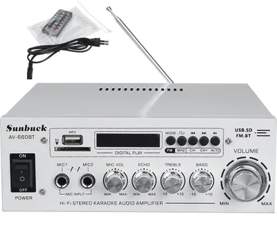 Produktbild von Sunbuck 12V 2000W Digital Stereo Verstärker bluetooth HiFi Audio Endstufe FM Leistungsverstärker 2-Kanel-Verstärker, EU-Stecker, Weiß