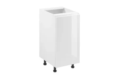 Produktbild von Unterschrank 40 cm ohne Arbeitsplatte küchemöbel Küchenunterschrank, Aspen D40 Weiß/Hochglanz