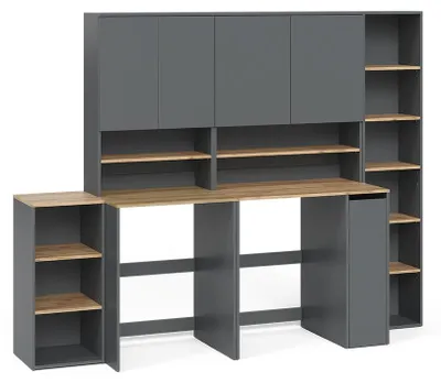 Produktbild von Badmöbel-Set Vicco Viktor Anthrazit/Goldkraft Eiche 6-teilig, Model 59173