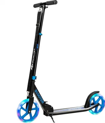 Produktbild von Scooter Roller klappbar Tretroller höhenverstellbar 100kg Tragkraft Kickroller mit 2 LED Räder blau