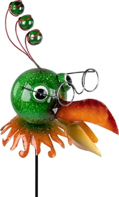 Produktbild von Gartenstecker Metall Vogel Kopf Deko Garten Beet Stecker Stab Figur Skulptur