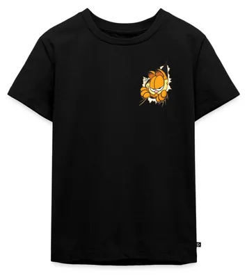 Produktbild von Spreadshirt Garfield Hier Ist Garfield Kinder Premium T-Shirt, 122/128 (6 Jahre), Schwarz