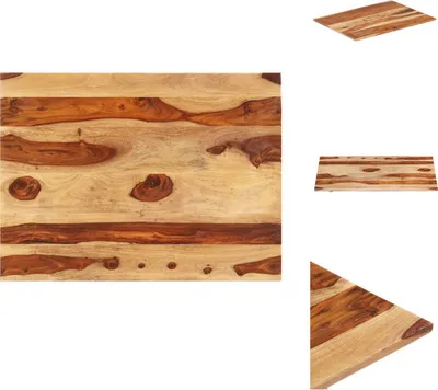 Produktbild von vidaXL Tischplatte Massivholz Palisander 15-16 mm 60×90 cm -  Tischplatten