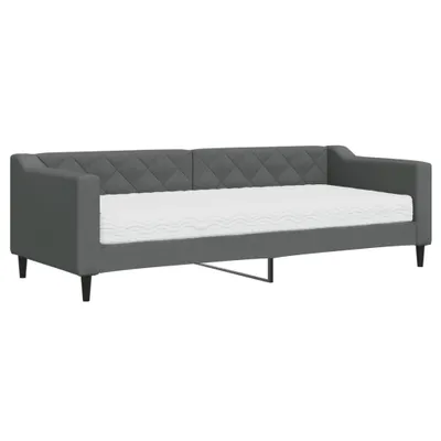 Zdjęcie produktu dla VidaXL 3197404, sofa rozkładana, Szary, Pianka, Metal, Poliester, Drewno, 2230 mm, 900 mm