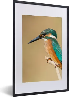 Produktbild von MuchoWow® Gerahmtes Poster Eisvogel - Tiere - Vogel 40x60 cm - Poster mit Schwarzem Bilderrahmen Wandposter Rahmen Foto Bilder - Poster in Rahmen