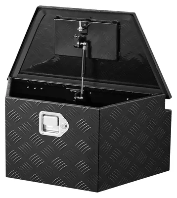 Zdjęcie produktu dla VEVOR Skrzynia na dyszel Truckbox 660 x 330 x 305 mm z aluminium, skrzynia na narzędzia o nośności 50 kg z zamkiem i kluczami, skrzynia na przyczepę do pickupów, SUV-ów i samochodów terenowych, czarna