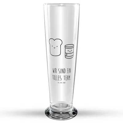 Produktbild von Mr. & Mrs. Panda Bierglas Toast Marmelade - Transparent - Geschenk, Lustige Sprüche, Dreamteam, Bier Glas, Glasbierglas, Trinkglas, Süß, Toastbrot, Bierbecher, Glasbecher