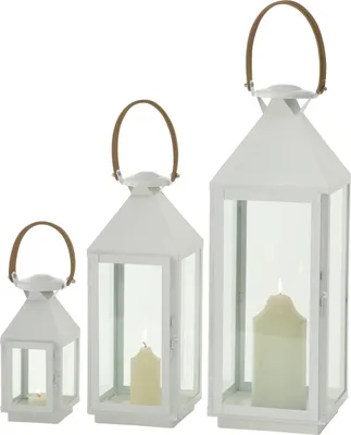 Produktbild von Kerzenlaterne Rana H.25/55cm Eisen weiß 3er-Set